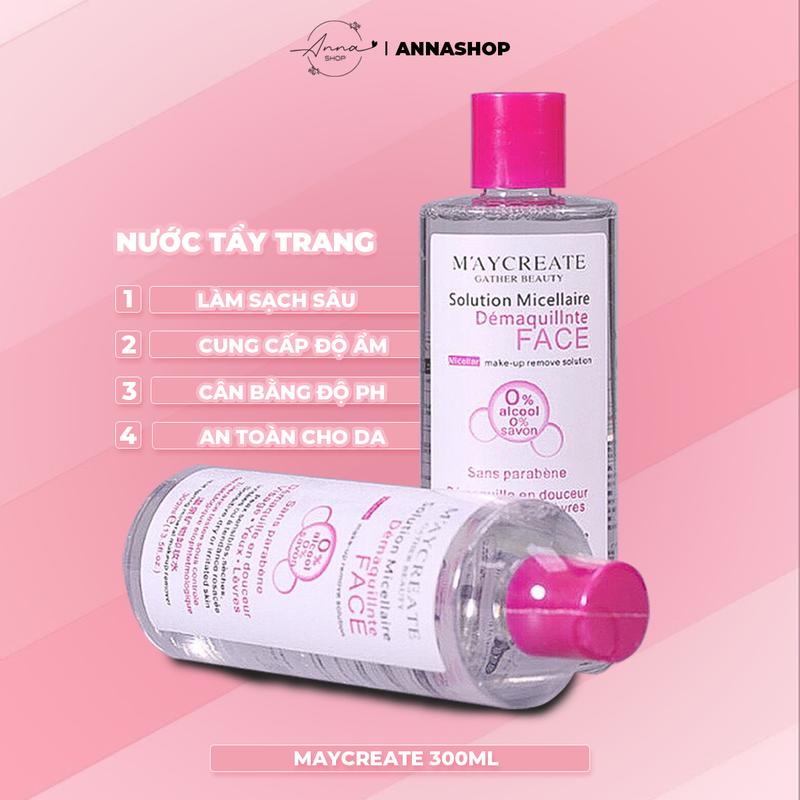 Maycreate Nước Tẩy Trang 300ml - Dành Cho Da Dầu Mụn Sạch Sâu Dịu Nhẹ - Sản Phẩm Cao Cấp Từ Nội Địa Trung - Cosmetic