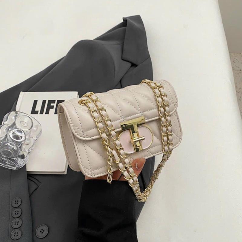 Túi Xách Basic Khóa Xoay Trần Trám Hottrend Bag Jean Đeo Vai Da