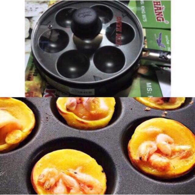 Khuôn bánh khọt KIM HẰNG chống dính nắp kính cường lực tay cầm chống nóng