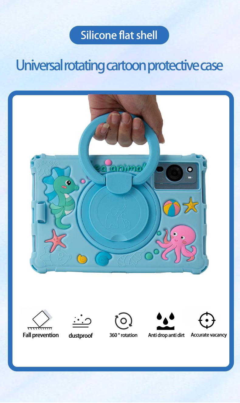 Product Introduction of Sarung Pelindung, Untuk Numvibe P60 Pro Max 5G 11.0 Inci, Berputar 360 Darjah, Reka Bentuk Kartun Comel, Kalis Kejutan, Diperbuat daripada Silikon Lembut, dengan Penutup Pendirian 10