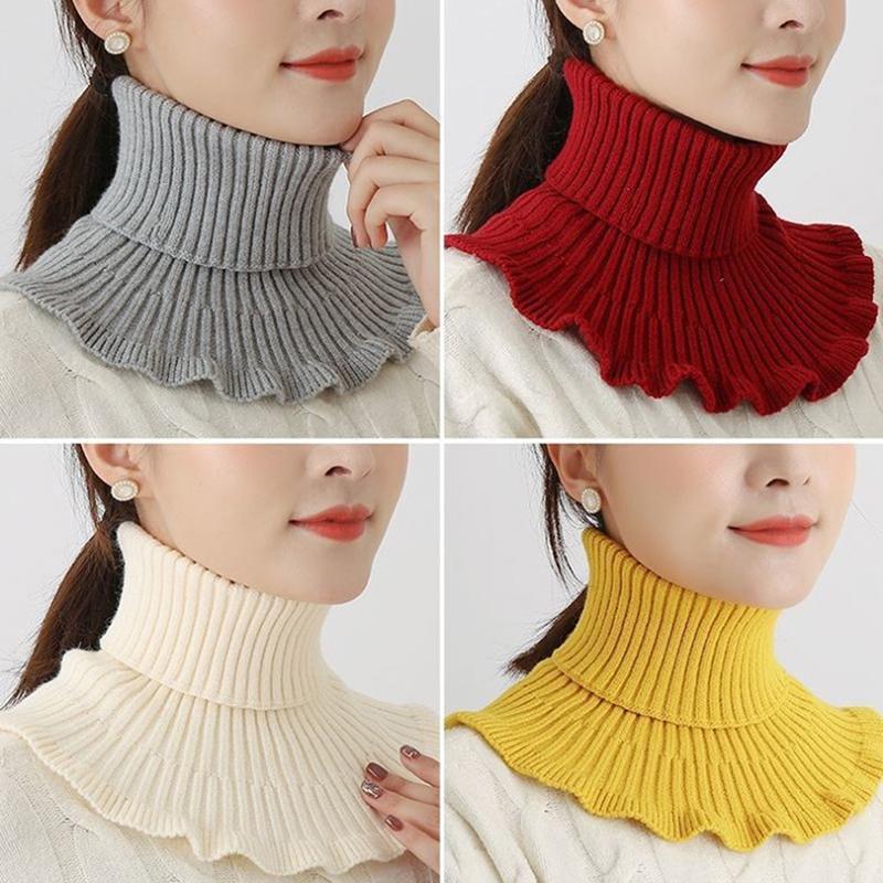 Cổ Áo Giả Dệt Kim, Ấm Áp Và Len, Dành Cho Nữ, Cổ Lọ, Có Thể Tháo Rời Và Dày Dặn, Chống Gió, Khăn Quàng Cổ Cổ, Thích Hợp Cho Mùa Đông 0