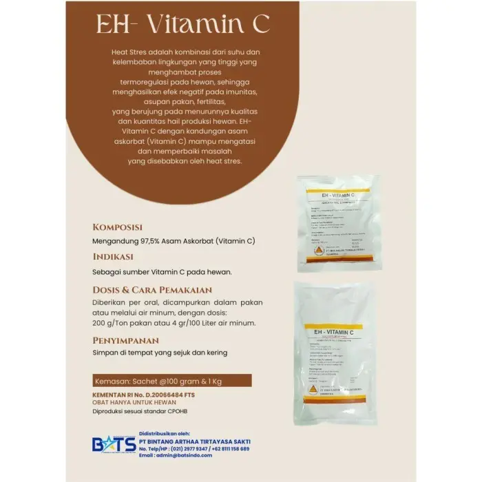 EH-VITAMIN C 100 GRAM - VITAMIN C UNTUK HEWAN LEWAT MINUM 2
