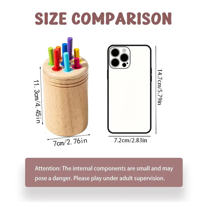 Wooden Montessori Stick Toy, 1 Set Colorful Hand-eye Coordination Classification Teaching Toy, Hands-on Ability Training, Sensory Toys for Kids, Fidget Toys, Toys for Boys, Baby Toys 4