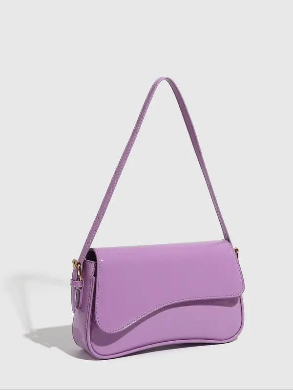 Women's Solid Color Shoulder Bag, Fashionable PU Leather Crossbody Bag for Daily Used, Casual Trendy Versatile High-quality Daily Commuting Bag 4