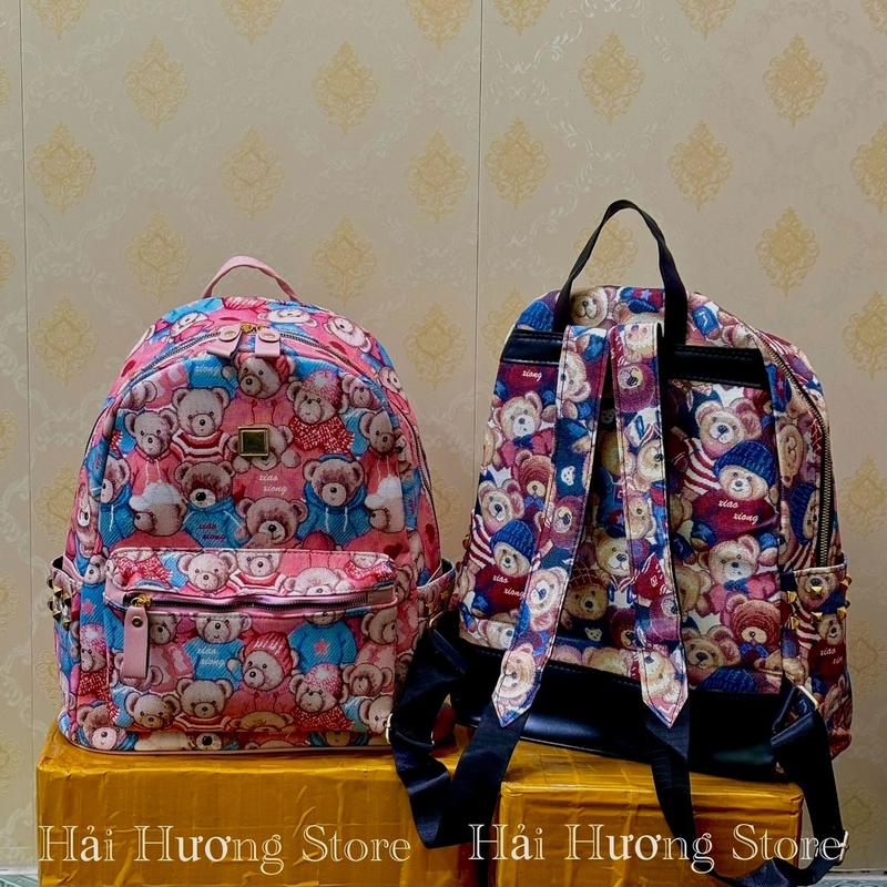Balo Gấu Size 40 vừa A4, Laptop 14inch, Atlat địa lý Da Bag Đeo Vai Đồng 3