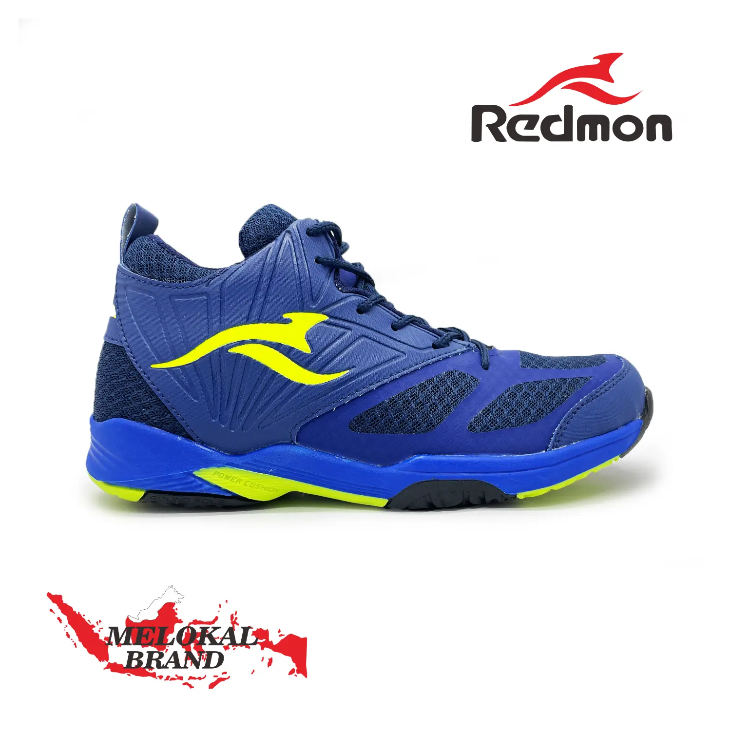 Sepatu Volly Redmon Hybrid Navy Hijau Original Size 38-44 Sepatu Olahraga Bulutangkis Basket Pria Wanita