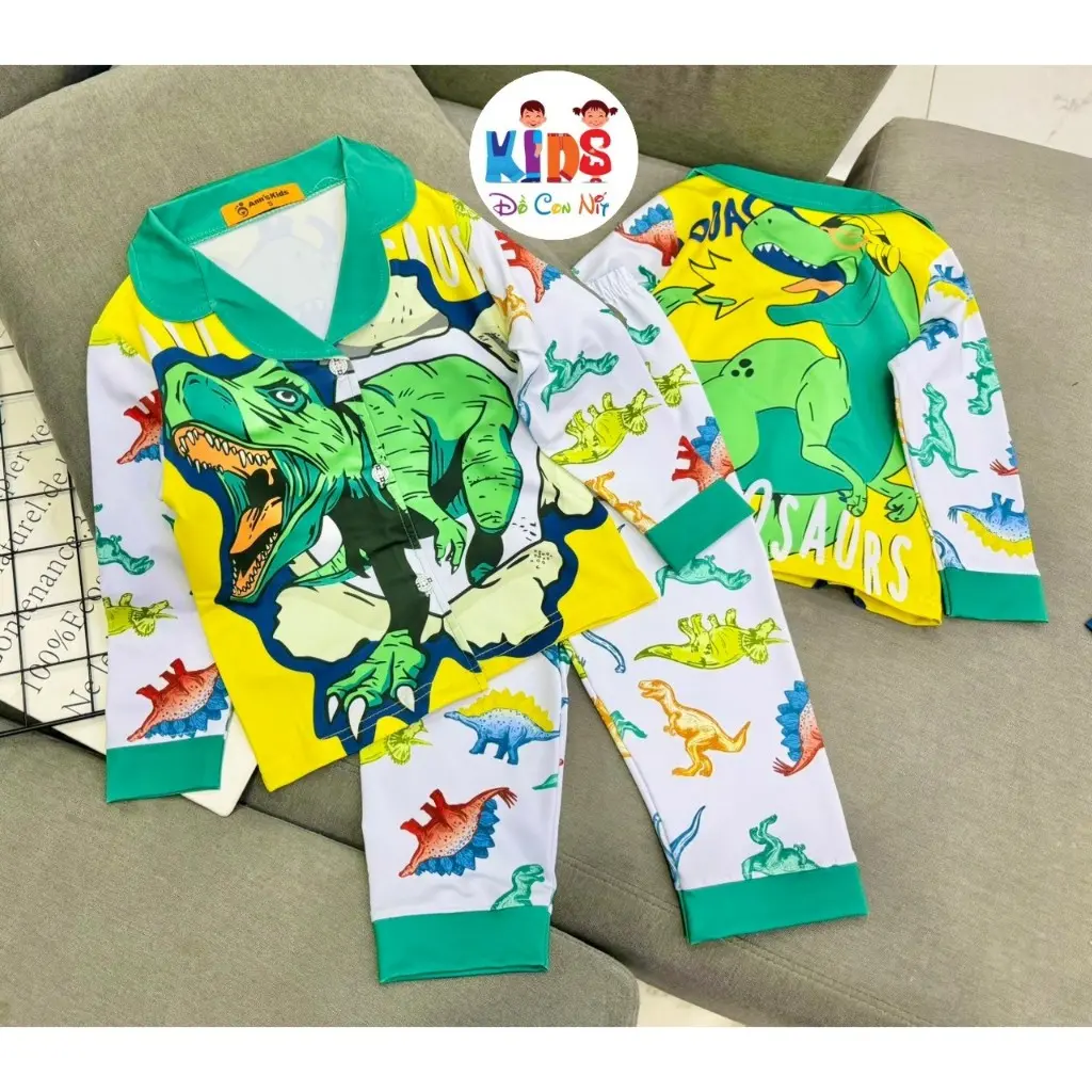 (20-40 ký) Set Pizama thun lạnh Ann's Kids cho bé trai - Đồ bộ trẻ em Voi