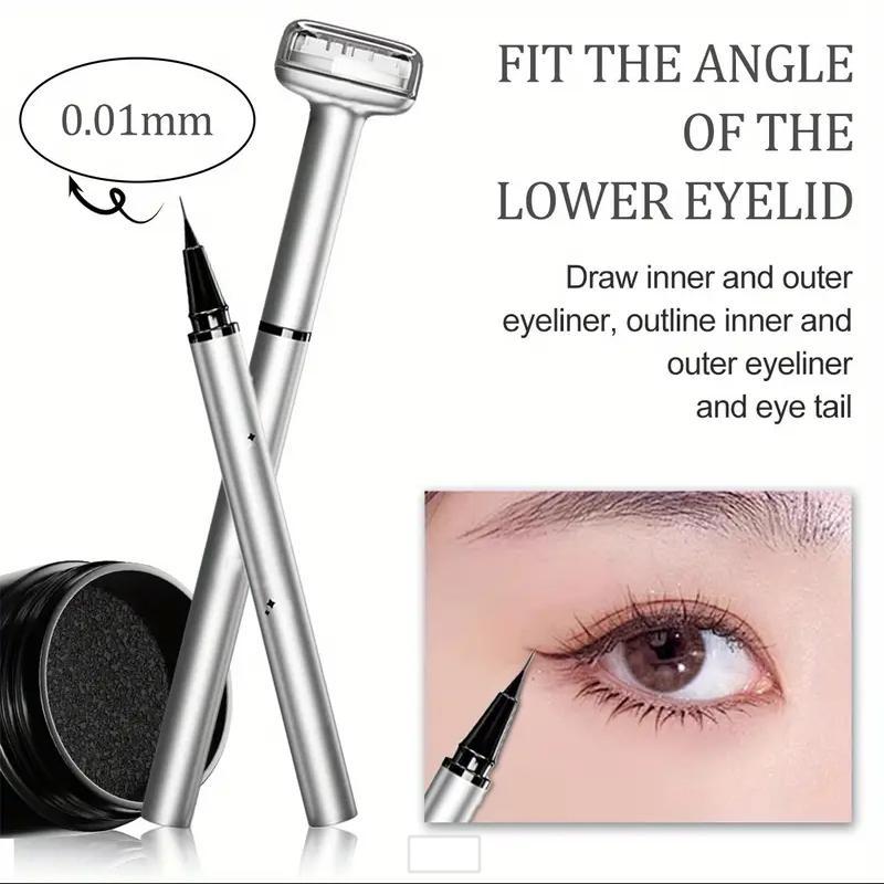 Product Introduction of Eyeliner Stamp Kit, 2 Counts/set Charming Eyeliner Pen & Eyeliner Stamp, Eye Makeup Tool, Professional Daily Makeup Accessories 4