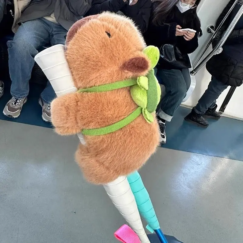 Vỏ Tay Cầm Trang Trí Vợt Cầu Lông, Capabala Capybara, Búp Bê Nhồi Bông Hoạt Hình, Búp Bê Vợt Tennis, Quà Tặng Cặp Đôi Thú Bông Thú Nhồi Bông Đồ Chơi Toy Phát Nhạc