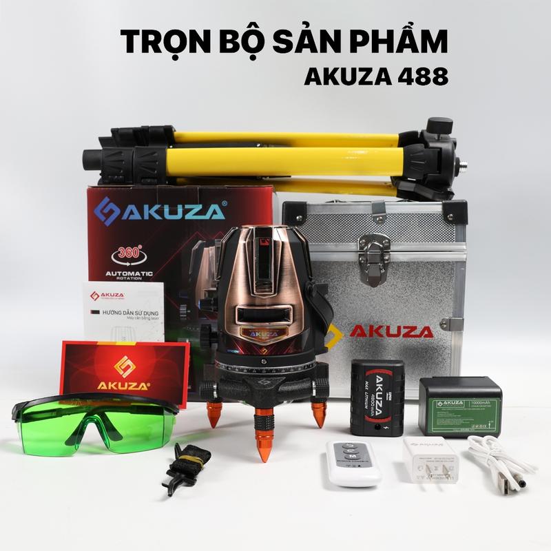 Máy cân bằng laser Akuza AK-488 Spider bóng Led siêu sáng,điều khiển từ xa,motor xoay 360 độ