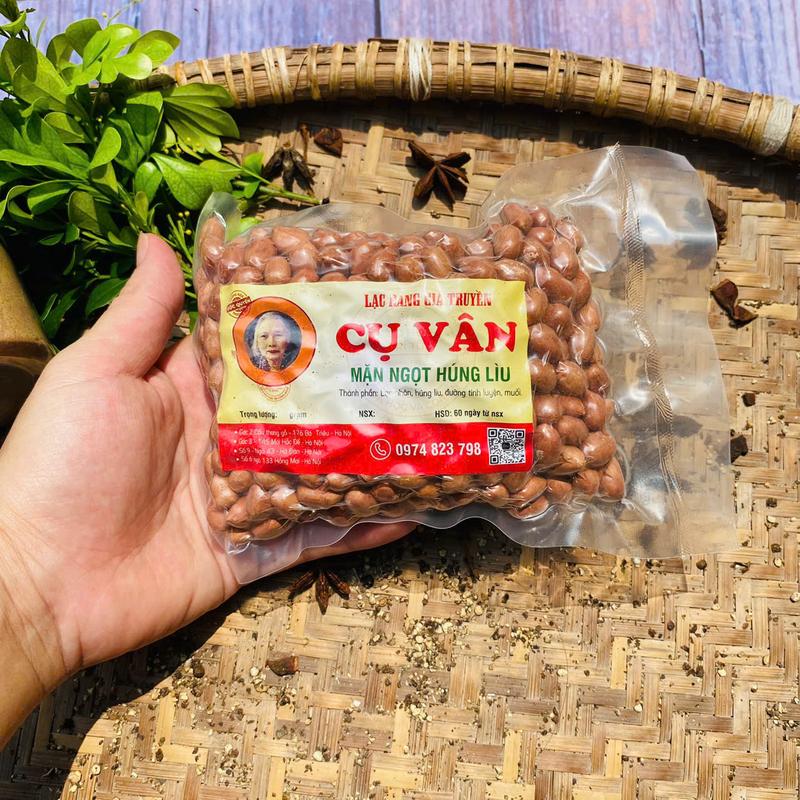 Lạc Rang Húng Lìu Cụ Vân 250g - Đặc Sản Hà Nội - Lạc Trắng Thơm, Giòn, Ngon Snack Ăn Vặt Food Nuts Thức Ăn 3