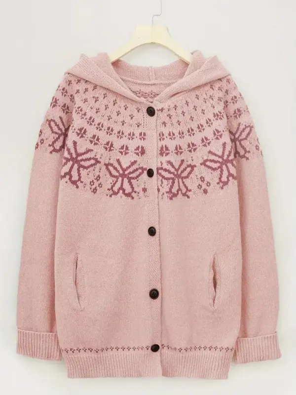 【Plus Size】 Pocket Open Front Sweater Cardigan, Casual Long Sleeve Knitwear for Spring & Fall, Women's Plus Size Clothing for Daily Wear 2