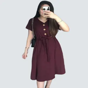 daster kancing depan bahan rayon Tebal Wanita Bumil Busui