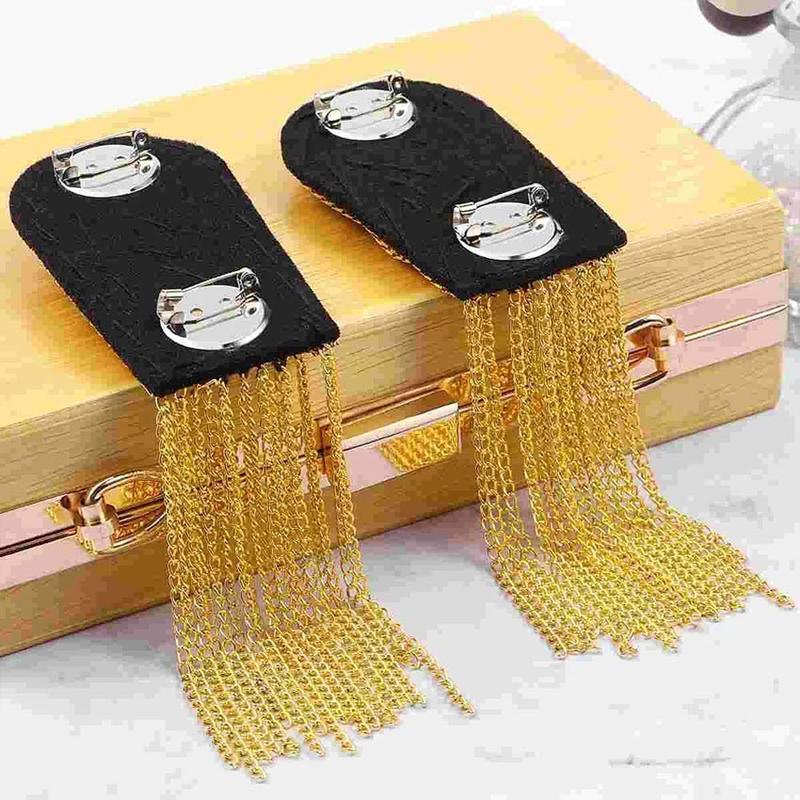 Evolet Paskibra Rumbai Bahu Model Rivet Logam / Tanda Pangkat Paskibra Aksen Rivet + Rumbai Untuk Penyanyi / Panggung Gaya Vintage Punk Aksesoris Fashion Wanita 5