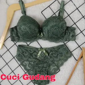 Cuci Gudang Bra Set Brokat Kawat Premium Busa Sedang
