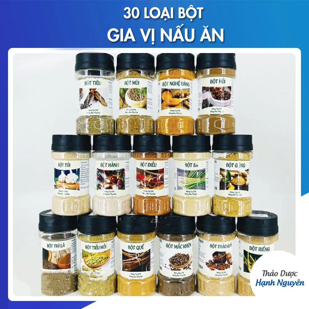 [MUA 3 GIẢM 5%] 30 Loại bột gia vị nấu ăn nhà bếp Hạnh Nguyên (Bột tẩm ướp)