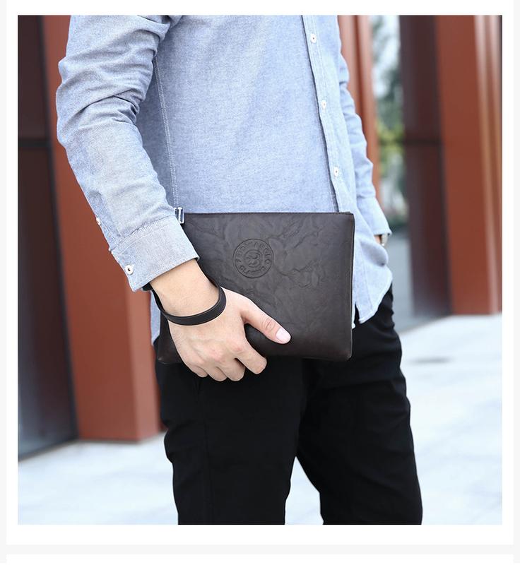 Product Introduction of Men's 2024 New Casual Men's Clutch Pu Soft Leather Men's Bag Mobile Phone Bag Large-Capacity Wallet 7