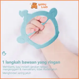 HIPPO LAND Teether bayi  gelang seahorse   BPA Free 68 Biru Merah