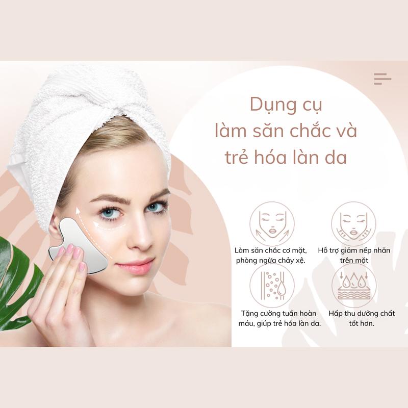 Đá Massage Jawsize Hỗ Trợ Nâng Cơ Giảm Nếp Nhăn Thép Không Gỉ 304 - Women, Skincare Guasha 1