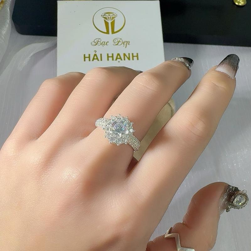 Nhẫn sen mẫu mới bản dày dặn chuẩn bạc ta cho nữ siêu xinh ảnh thật tự chụp _Bạc đẹp hải hạnh HHJ