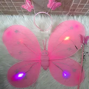 sayap kupukupu anak  nyala /led 3in1 (tongkat.sayap.bando)