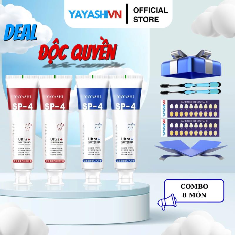 [COMBO TIẾT KIỆM] MUA 2 TẶNG 2 KEM ĐÁNH RĂNG YAYASHI SP4 HỖ TRỢ GIẢM HÔI MIỆNG HỖ TRỢ Trắng Răng YAYASHIVN BEAUTY