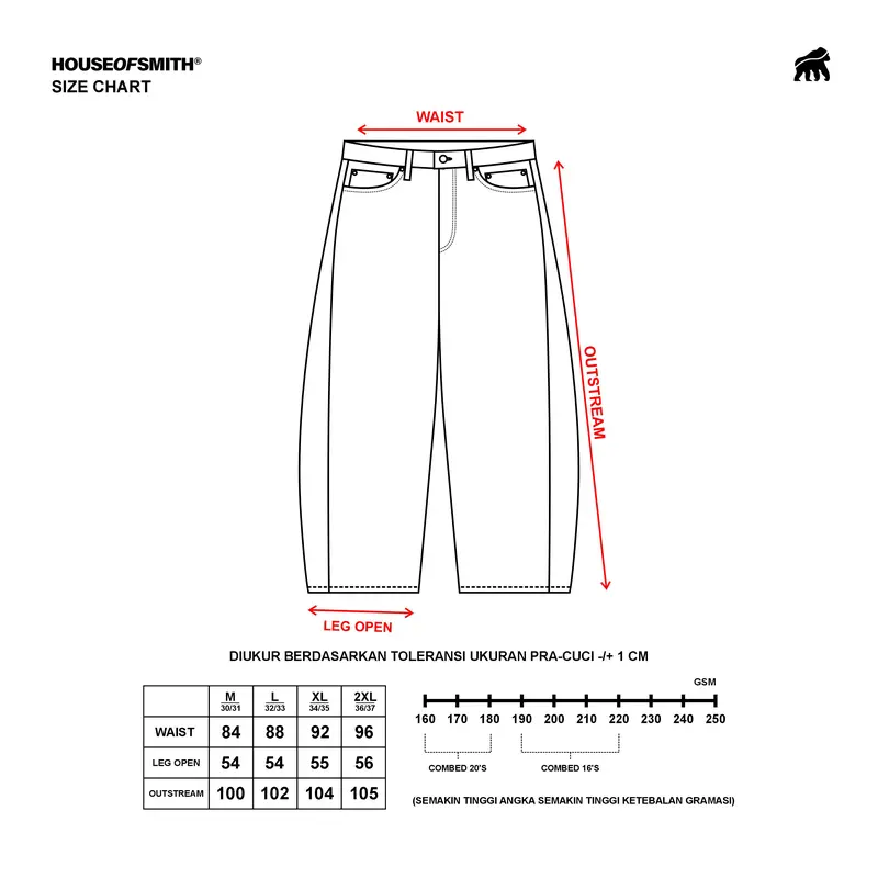 House of Smith Barrel Denim Pants Miles Barrel Denim -Celana Denim Pria
