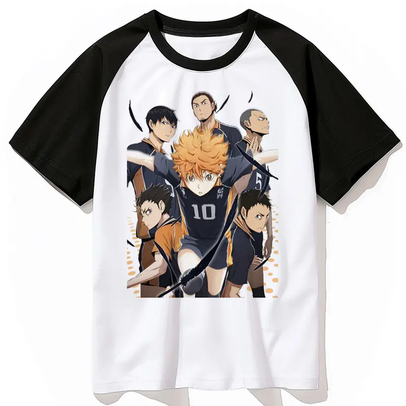 Áo Thun Haikyuu, Nam Và Nữ, Phong Cách Harajuku, Màu Trắng, In Hình Nhật Bản, Áo Thun Thường Ngày Áo Thun Họa Tiết Tumblr 3