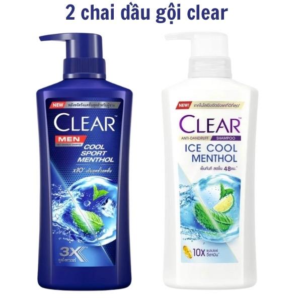 Combo 2 Chai Clear Bạc Hà 400ml & Clear Men 390ml Thái Lan Dưỡng Tóc