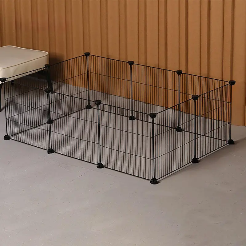 Pet Cage, 1 Set Pet Fence, Encrypted Grid Splicing Cage, Rabbit Squirrel Small Pet Cage, Kitten Puppy Iron Mesh Cage, Isolation Door 4