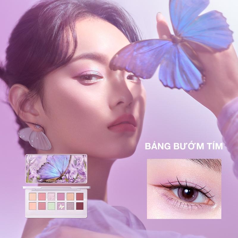 (Tặng nước tẩy trang Perfect Diary 50ml) Bảng Phấn Mắt Màu Nhũ Perfect Diary 12 Màu (Kèm Cọ Tuỳ Theo Bảng Mắt)