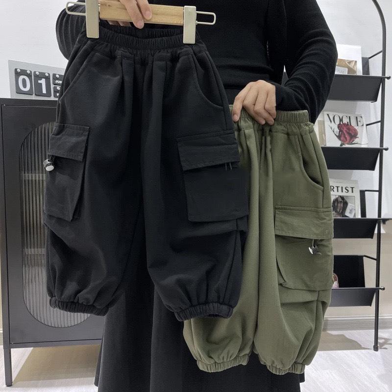 QUẦN KHÔNG LÓT LÔNG Quần KAKI 2 Da túi hộp QK1 cho bé trai dễ phối đồ từ 8-26kg trơn bo gấu có thể giặt máy