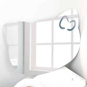 Wall Mirror Sticker, Cute Cat Shaped Mirror, Self Adhesive Silvery Mirror Sheet, Household Aesthetic Mirror, Bedroom Accessories, Home Decorations, Home Items