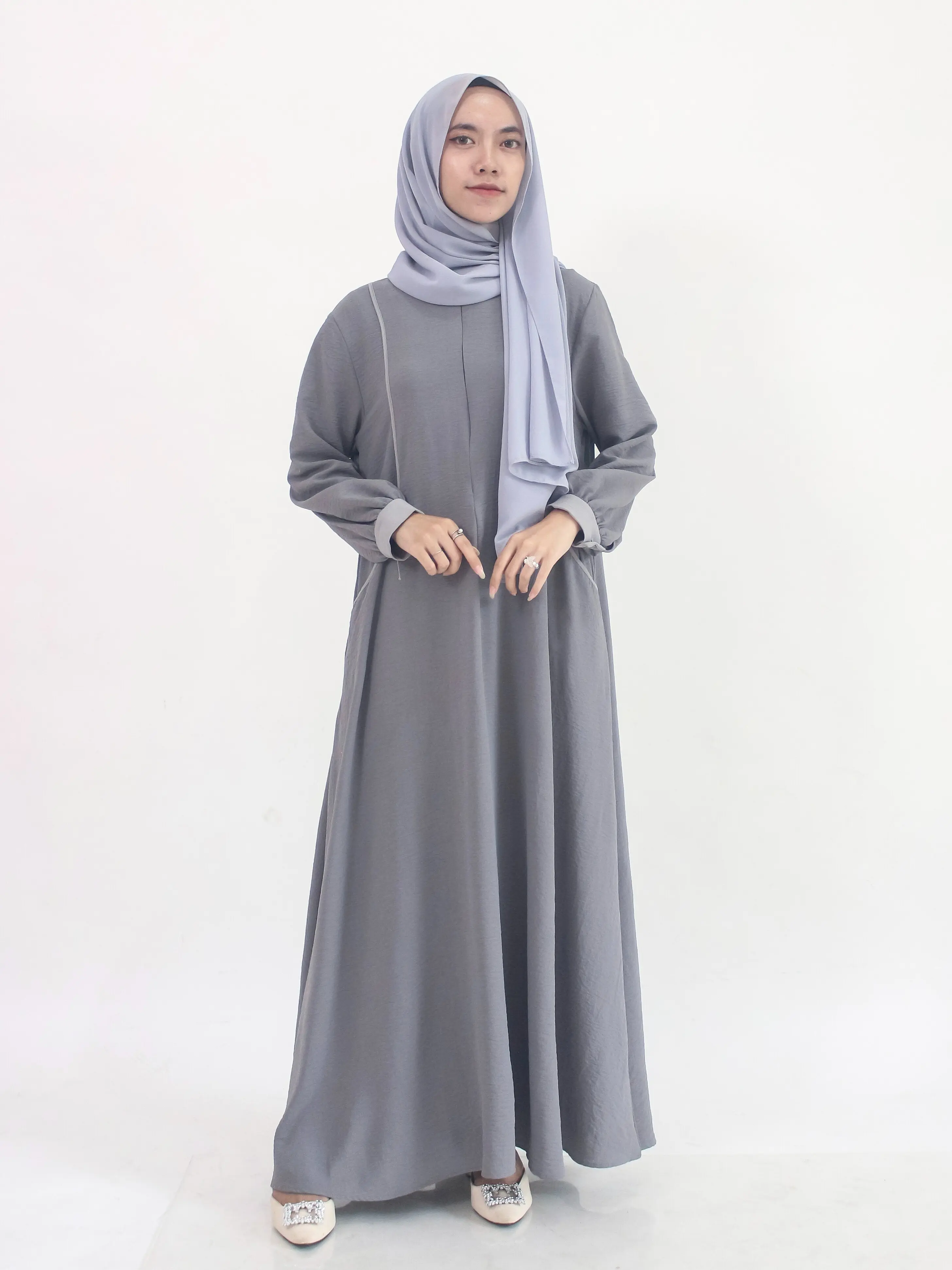 Only Dress AZZURA DRESS SET KHIMAR BY MAHAIRA| Bahan Crincle Airflow|Dress Wanita| Kekinian|Muslim Gamis Crinkle Dewasa Lebaran Remaja Syari Mewah Maxi Pesta Simple Kondangan Shakila