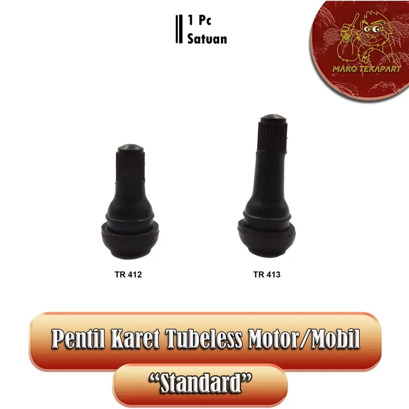 [SATUAN] PENTIL KARET TUBELESS HITAM TR412/TR413 STD 5