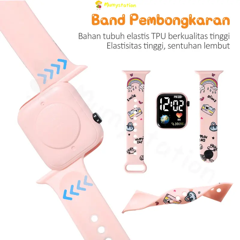 Mumystation Jam Tangan Anak Gelang Elektronik Jam Tangan Anak LED Fashion Kids Watch 4