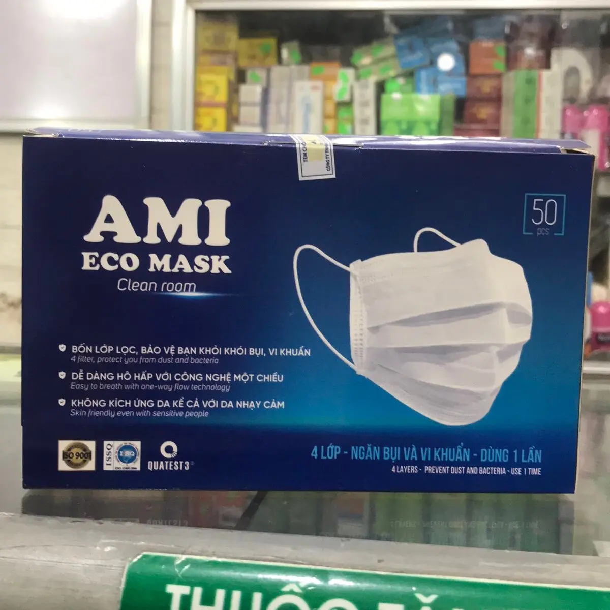 Khẩu trang AMi 4 lớp hộp 50 chiếc kháng khuẩn , chống bụi.