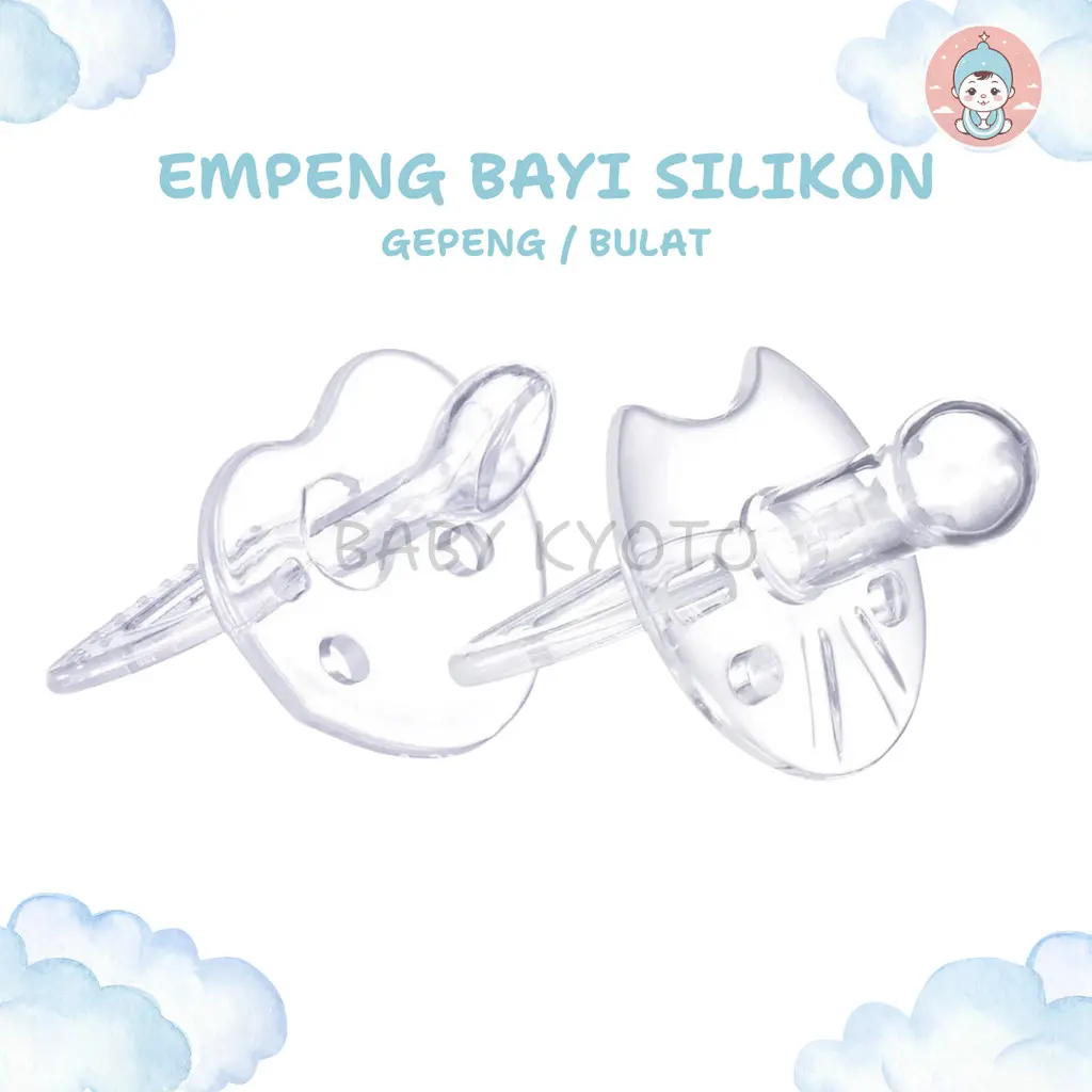 BK Empeng Dot Bayi Silikon Baby Soother Full Silicone Komeng Kompeng Newborn Baby Pacififer Transparan