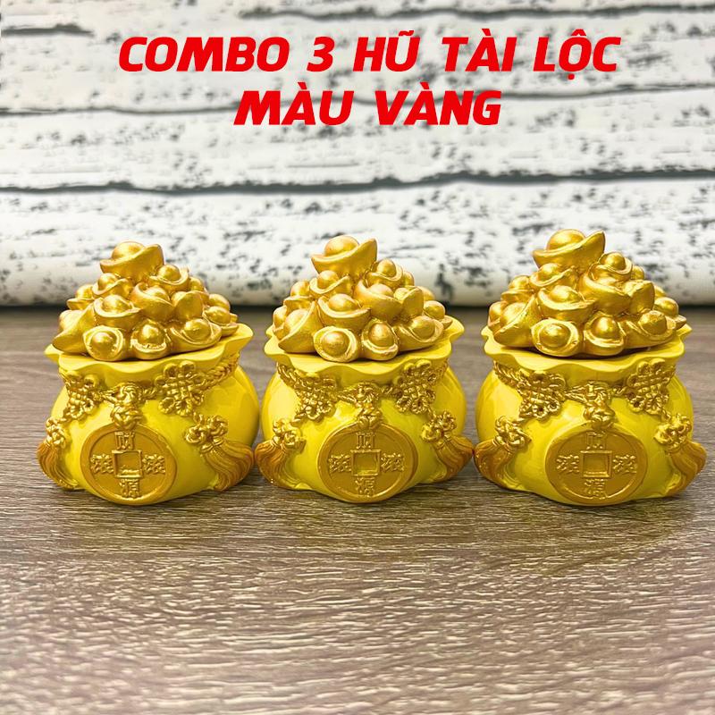 Combo 3 Hũ Đựng Muối Gạo Tài Lộc, Túi Thần Tài May Mắn Trang Trí Ban Thờ, phong thuỷ trong nhà Phòng Trang Trí Nhà Decor Decor Phòng men sứ cao cấp thành công