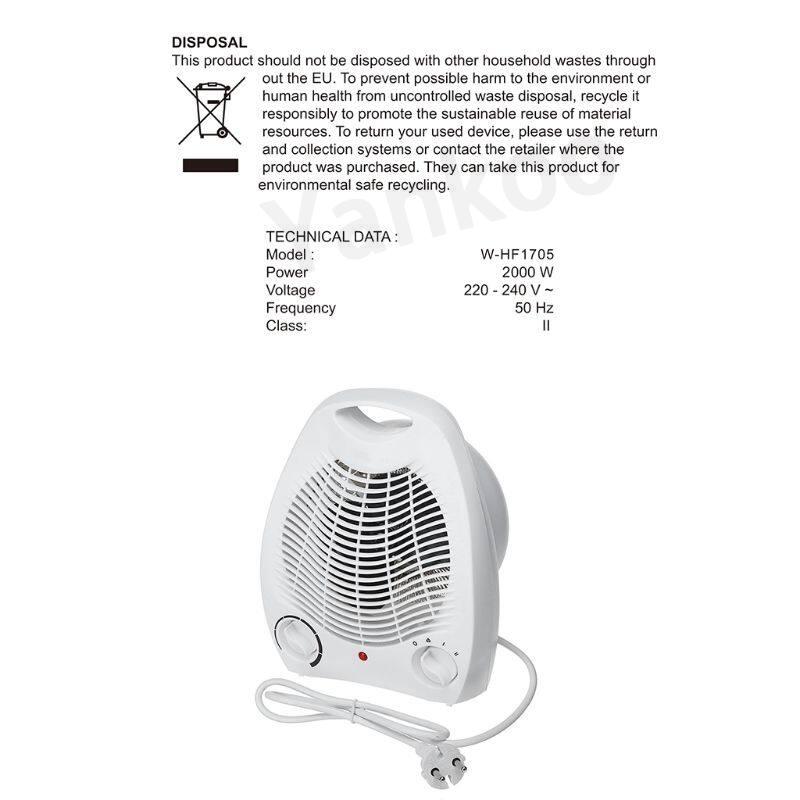 Product Introduction of 【Ready Stock】Electric Heater 1000-2000W PTC Ceramic Heating Element Instant warm-up Overheating Protection Household Warm Air Heater 27