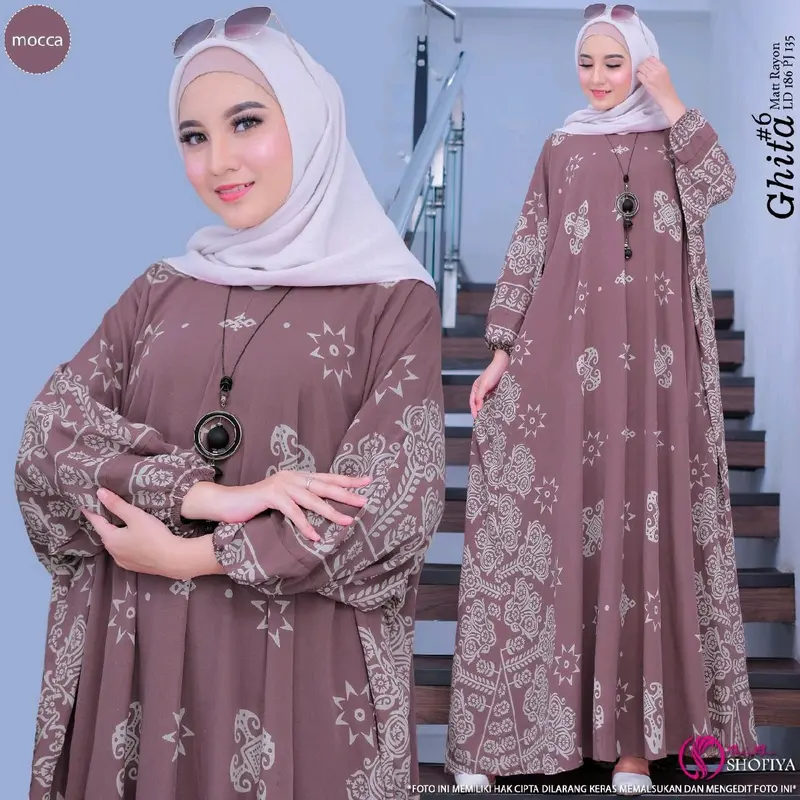 DASTER KAFTAN GHITA #6 JUMBO LD 170  PAKAIAN MUSLIM KEKINIAN Rayon 0