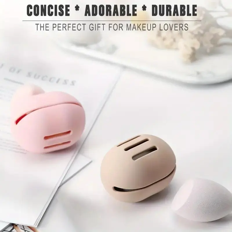 Silicone Makeup Sponge Storage Box, 2 Counts Makeup Sponge Storage Case, Dustproof Makeup Sponge Storage Capsule, Portable Makeup Tool Organizer, Cosmetic Storage Container, Makeup Accessories 5