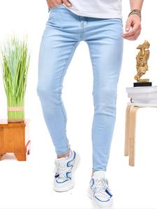 Men's Regular Fit Solid Color Pocket Jeans, Fashion Casual Comfy Denim Pants for Daily Outdoor Wear, Men Bottoms for All Seasons, Cotton