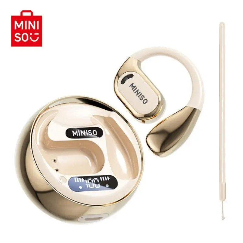 MINISO MS169 Open-ear Wireless Earbuds,V5.4,35Hrs Playtime,BT Earphopnes On Ear Headphones Immersive Premium Sound Long Distance Connection Headset with Charging Case Audio Electronic