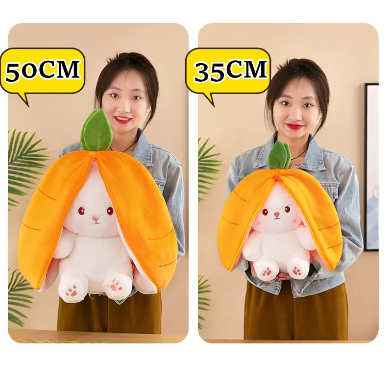 Thú Nhồi Bông Thỏ Phục Sinh, Thú Nhồi Bông Thỏ Trái Cây, Gối Thỏ Cà Rốt Và Dâu Tây Có Thể Đảo Ngược, Búp Bê Đồ Trang Trí Ghế Sofa Thỏ Squishy Dễ Thương, Đồ Chơi Nhồi Bông Mềm, Có Kích Thước 18cm / 25cm / 35cm / 50cm / 70cm, Thích Hợp Cho Bé Trai Và Bé Gái 6