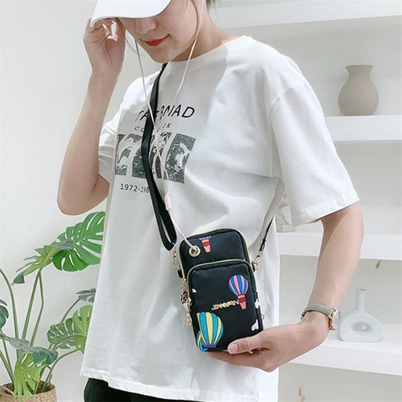 Túi Đeo Vai Đựng Điện Thoại Đeo Chéo Nữ, Chất Liệu Nylon Chống Thấm Nước, Túi Nhỏ Bao Gồm Thắt Lưng, Kiểu Ví 9