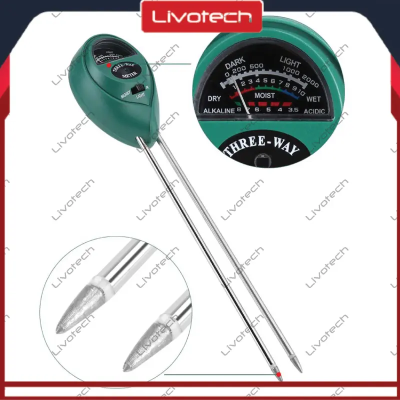 3in1 Soil Tester PH+Moisture+Light Meter Analyser Tipe : Bundar 2