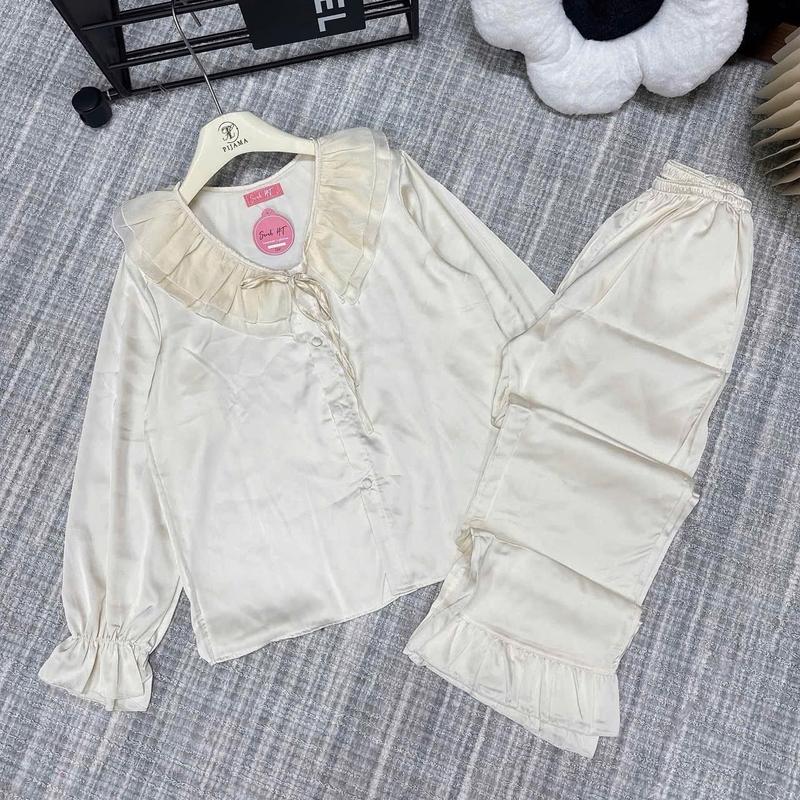 Bộ mặt nhà tiểu thư chất liệu latin mát mịn phối bèo tay bo chung mã 10 1