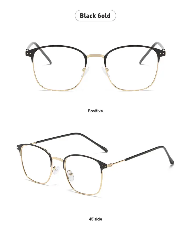 Kacamata Lensa Photoctomic + Anti radiasi model Kotak Pria Wanita Frame Besi Alloy Photoctomic Eyewear Glasses Photocromic 2