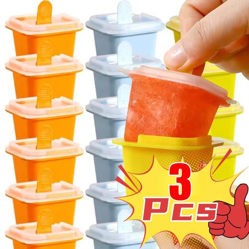 1/3Pcs Mini Square Children Popsicle Moulds with Handle Portable ...